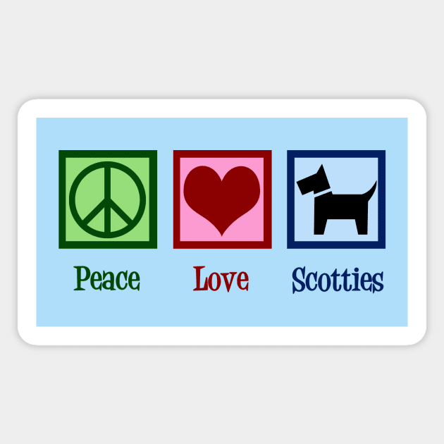 Peace Love Scottish Terrier Sticker by epiclovedesigns